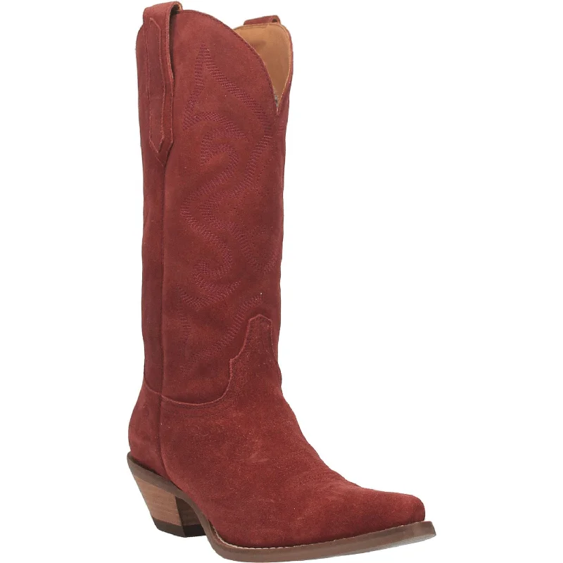 Dingo Womens Out West Cowboy Boots Leather Cranberry