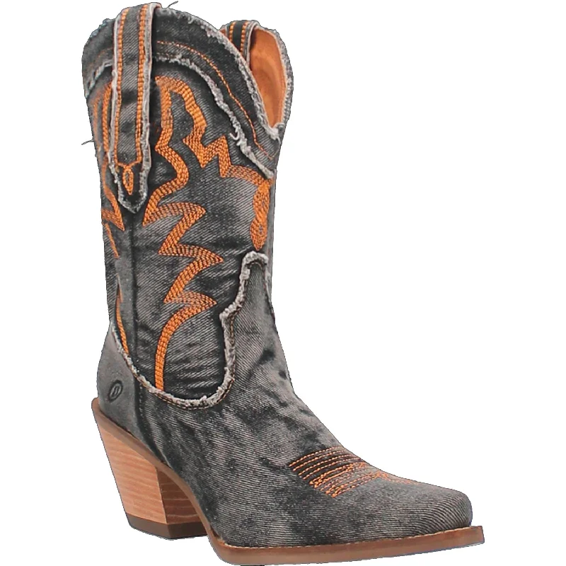 Dingo Womens Yall Need Dolly Black Denim Cowboy Boots