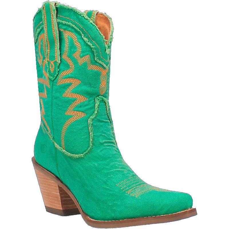 Dingo Womens Yall Need Dolly Green Denim Cowboy Boots