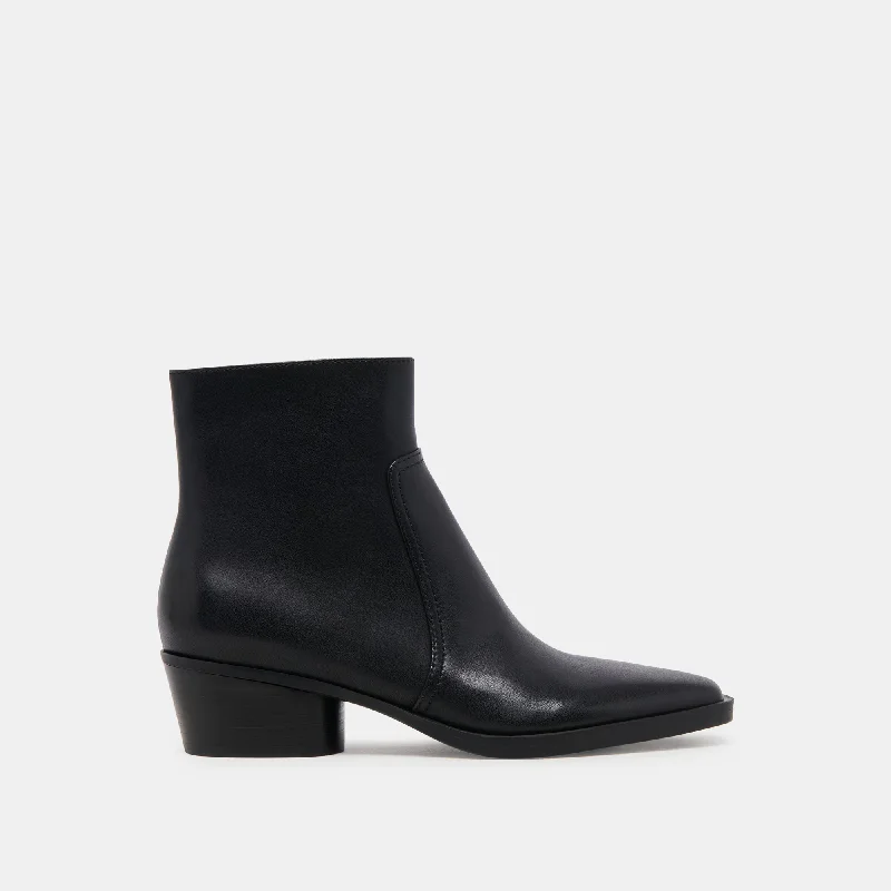 FAHARI H2O BOOTIES BLACK LEATHER