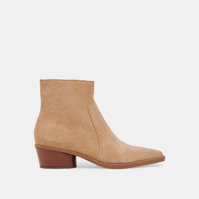 FAHARI H2O WIDE BOOTIES CAMEL SUEDE