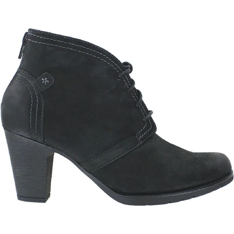 Women's Rockport Cobb Hill Keara Heeled Bootie Black Nubuck