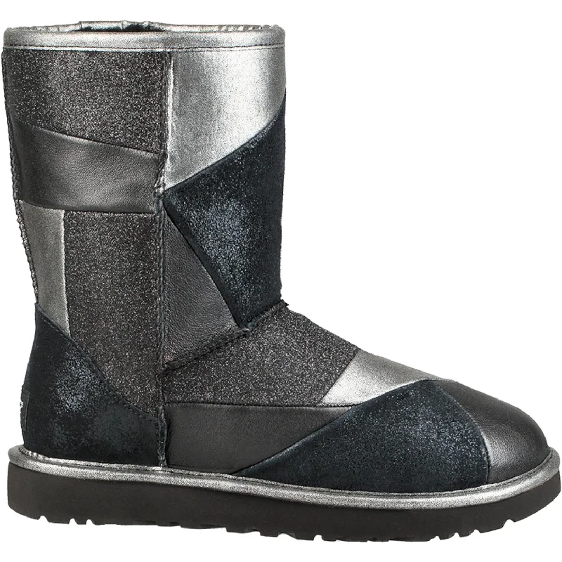 Women's UGG Classic Glitter Patchwork Black Suede